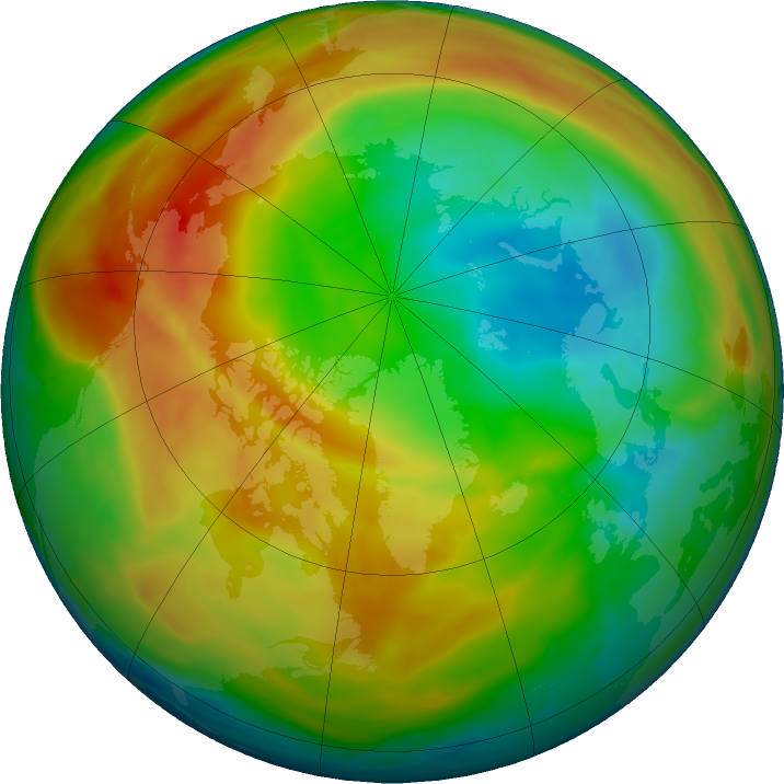 Arctic ozone map for 31 January 2020